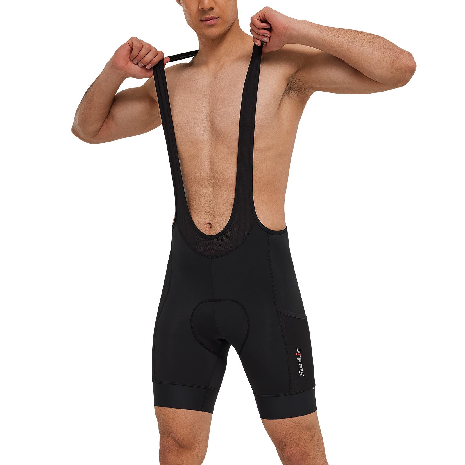 Race Bib - Santic Männer Radfahren Trägerhose 4D Kissen