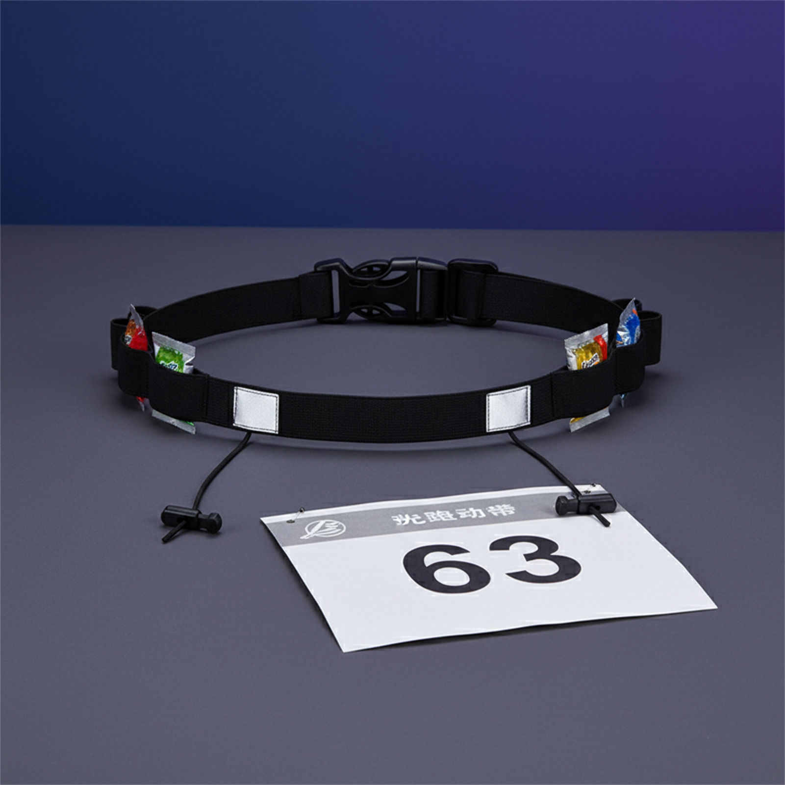 Race Bib - Reflektierender Startnummerngürtel für Triathlon und Nachtläufe