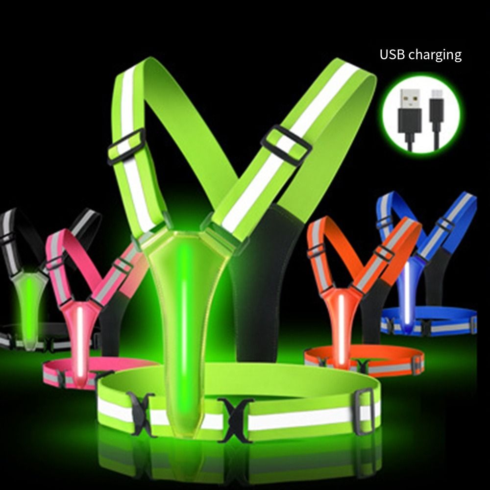 Running Visibility Gear - USB-Aufladbare LED-Reflektorweste mit Hoher Sichtbarkeit, Reflektierender