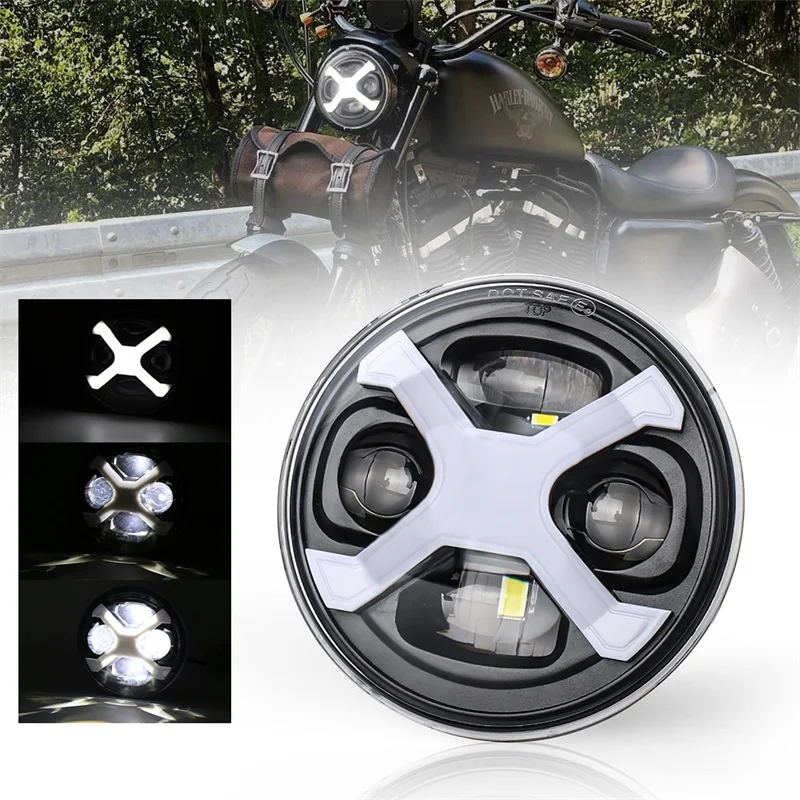 Running Headlamp - 5,75 Zoll Motorrad Tagfahrlicht LED Retro