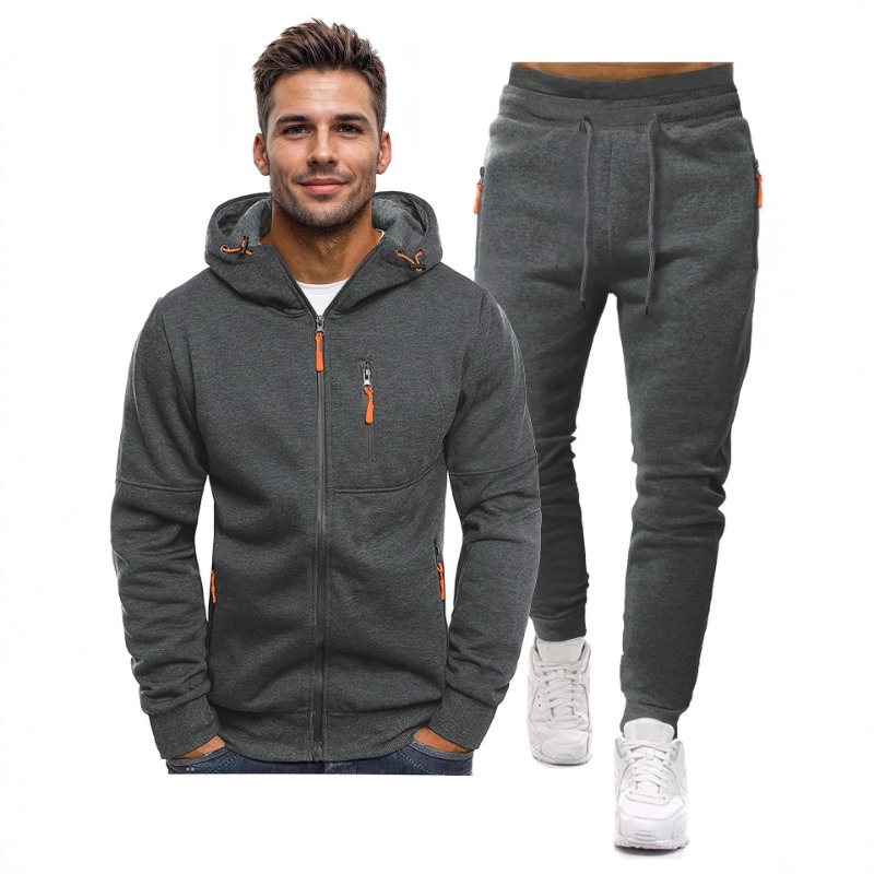 Joggers Pants - Täglicher Herren-Frühlings-Trainingsanzug mit Kapuze und Reißverschluss,