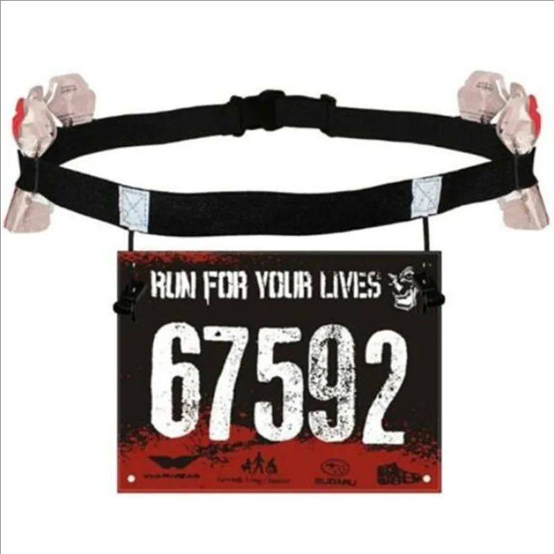 Race Bib - Laufgürtel mit Nummernhalterung für Triathlon, Marathon,